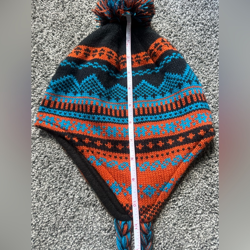 D&Y | Knit Hat in Orange and Blue | big kids/small adult | unisex | like new - Picture 10 of 17